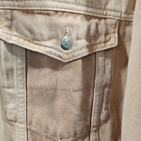 Women’s Topshop Patchwork Denim Pink Jacket Size 8 4 Pockets NWT Chic Country. - Picture 12 of 15